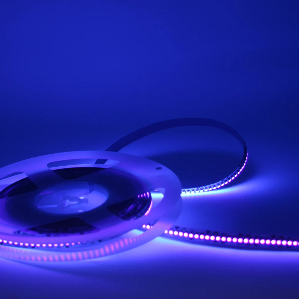 UV LED Strip Light 12/24V 60/120/240LEDS/M Ultraviolet LED Diode Ribbon SMD 2835 Purple Flexible Tape for DJ Fluorescence.