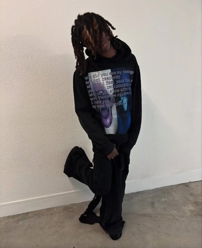 Y2k Hip-Hop Fashion Letter Printing Hoodie Women Casual Streetwear Sweatshirt Top Gothic Oversized Hoodie Men's Clothing