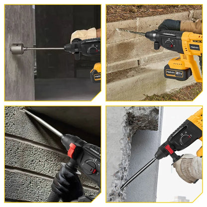 MELLWIN 26 mm bürstenloser elektrischer Bohrhammer, multifunktionaler Bohrhammer, Schlagbohrmaschine, Werkzeugset für Makita 18 V Batterie-Pin