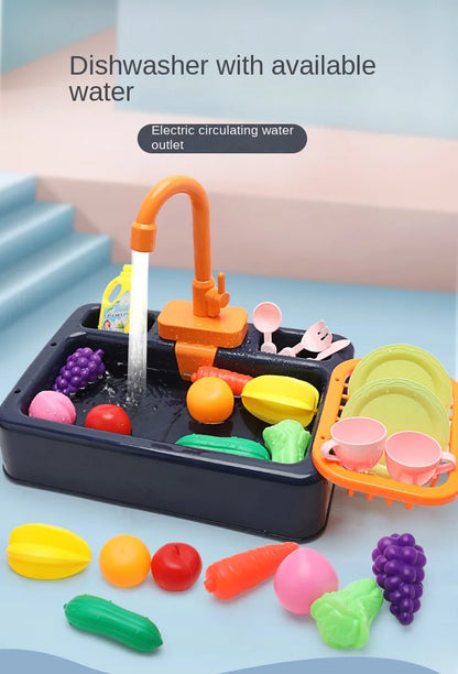Kitchen Toy Plastic Dish Wash Sink Set Children Simulation Pretend Role Play Housework Kit Early Educational Toys for Children.