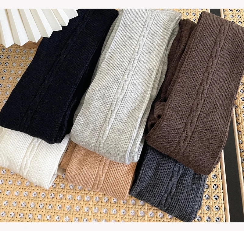 30% Wool Women Pantyhose Autumn Winter Comfortable Tights Girls Basic Bottom Leggings Long Stockings Black White Brown Grey