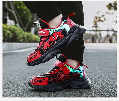 Disney Kids Sneakers Boys Tennis Shoes Comfortable Mesh Shoes Lightweight Outdoor Children's Sports Walking Black Blue Shoes.