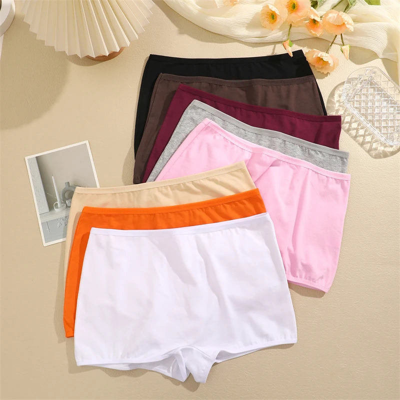 New Women's Panties Cotton Seamless Sports Boxers Underwear Female Solid Color Briefs Cozy Lingerie Intimate Underpants XS-XL.
