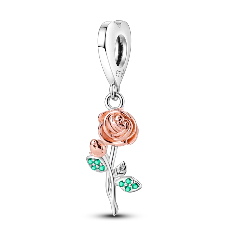 Flowers Series 925 Sterling Silver Sunflowers Tulip Carnation Charms Fit Original Bracelet  For Women Jewelry Making