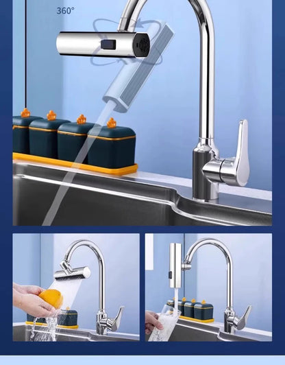 3-speed Waterfall Water Outlet Multi-function Faucet Extender Universal Rotating Nozzle Splash-proof Kitchen Artifact