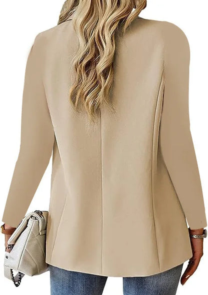 Modische Casual Frauen Blazer 2024 Frühling Herbst Neue Einfarbig Drehen Unten Kragen Langarm Anzug Mantel Elegante Büro Dame.