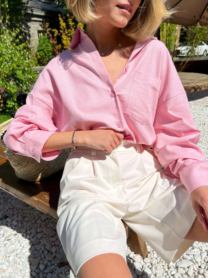 Bornladies Summer New High Waist Shorts for Women Casual Loose Wide Leg Solid Shorts Female Short Pants Y2k Booty Shorts.