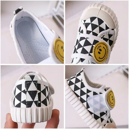 Fashion Children Shoe Versatile Canva Shoe 2025spring Autumn New Boy Shoe Flat Casual Shoes Simple Girl Shoes Comfort Baby Shoes.