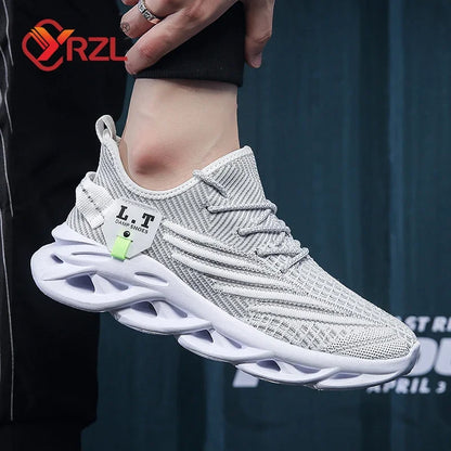 YRZL Männer Sport Laufen Schwarz Jogging Schuhe Casual Turnschuhe Outdoor Atmungsaktive Mesh Frauen Licht Stoßdämpfung Schwarz Tennis