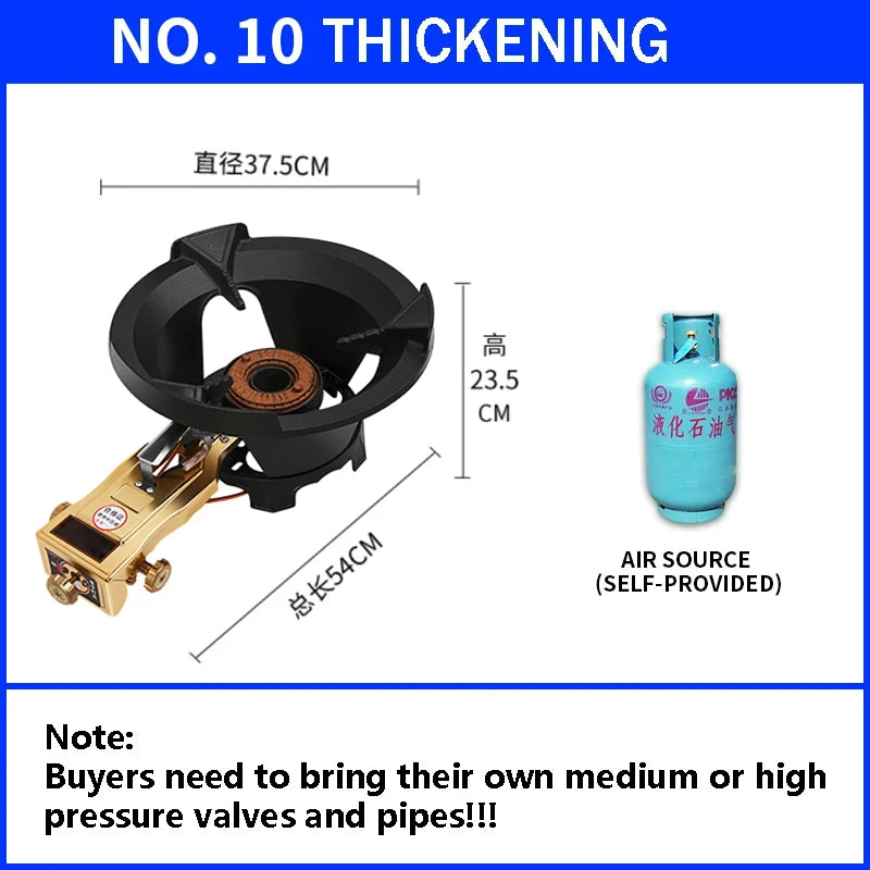 Commercial High-pressure Gas Stove Single-hole High-pressure Liquefied Gas Stove for Hotel Restaurants 8#/10#.