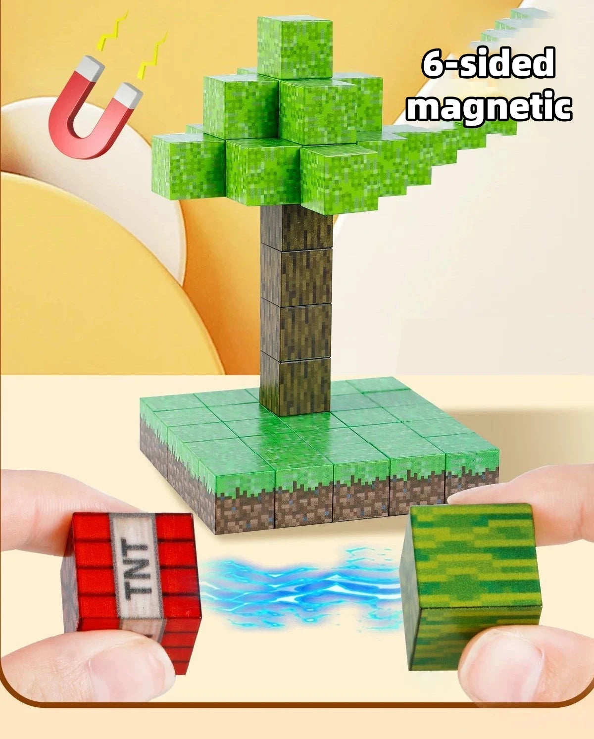 Magnetic Building Blocks Mine World Cube Magnet World Set for Kid Age DIY Model Children Stem Best Montessori Sensory Toy.