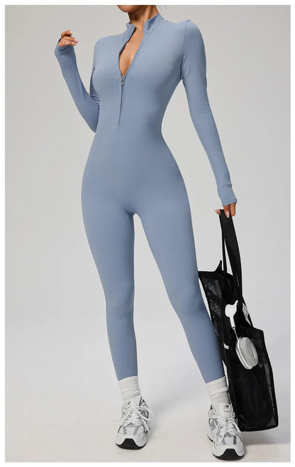 Tianyi High-Intensity Fitness Long-Sleeve Yoga Bodysuit Sensation Tight-Fitting Sportswear for Women Made in China.