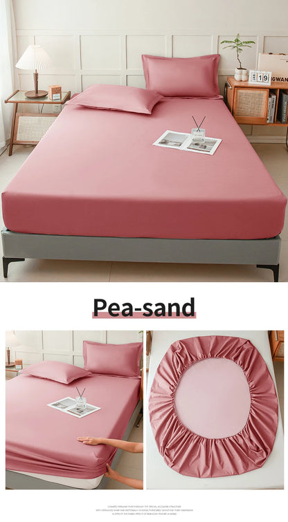 Waterproof Fitted Bed Sheet With 360 Elastic Band Mattress protector Cover Bedspreads for Single Double King Queen Size Bedsheet