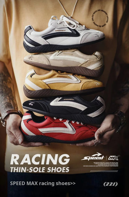 Maden Unisex Summer Vintage Patchwork Racing Shoes Breathable German Trainers Sneakers Thin Sole Casual Lace-Up Sporty Shoes.