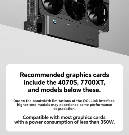 AOOSTAR AG02/AG01 EGPU Dock with OCuLink & USB4 Dual Ports, PCIe 4.0 x4 High Speed for Laptop Mini PC External Graphics Card.