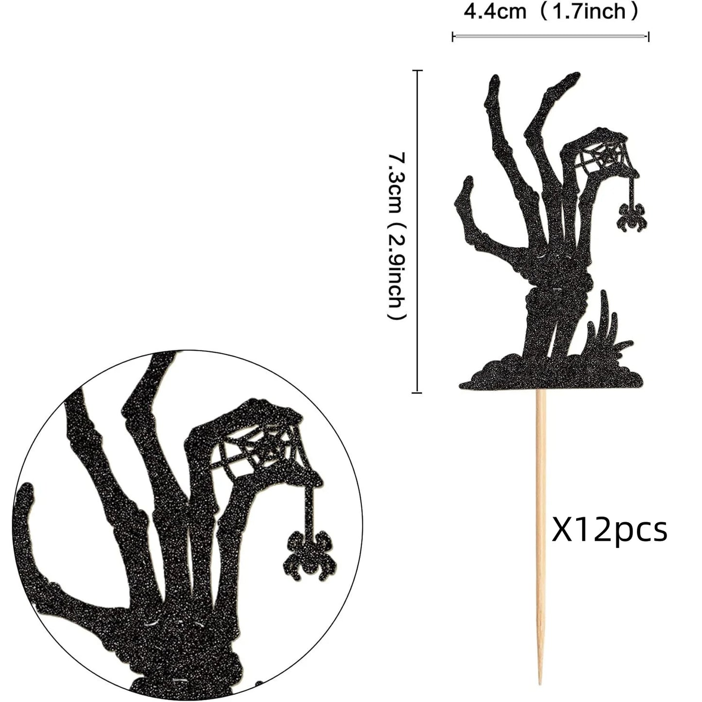 Halloween-Kuchenaufsatz, Geisterhandschloss, Spinnennetz, Kinder, alles Gute zum Geburtstag, Hochzeit, Party, Babyparty, Backen, Kuchen, Dessert, DIY-Dekoration