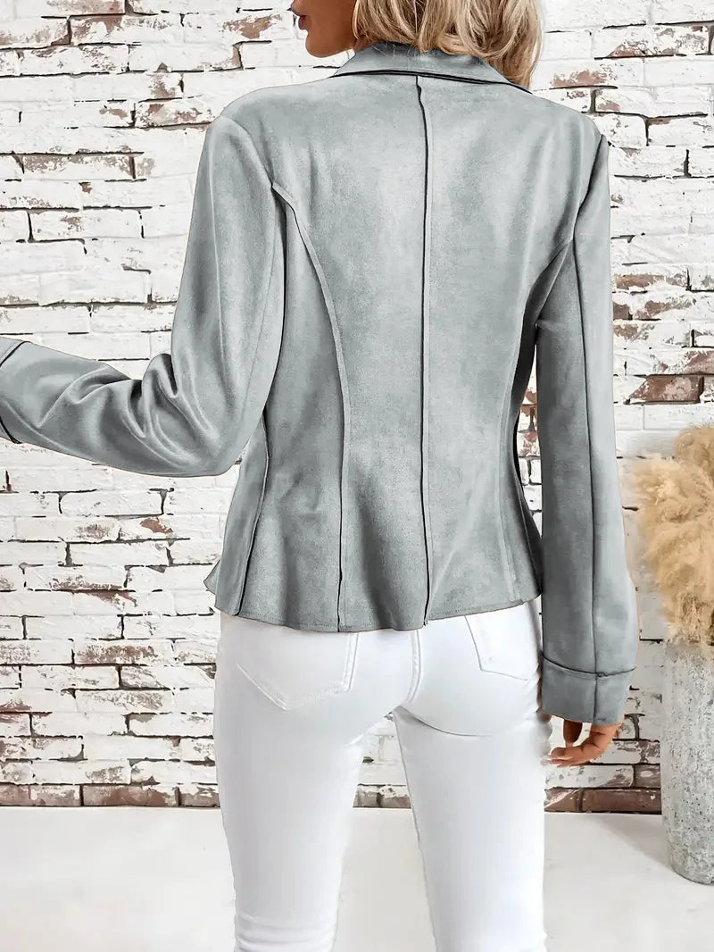 2025 mode Herbst Winter Neue Stil Modische Jacken Langarm Kerb Kragen Abnehmen Einfarbig Mantel Frauen Outer