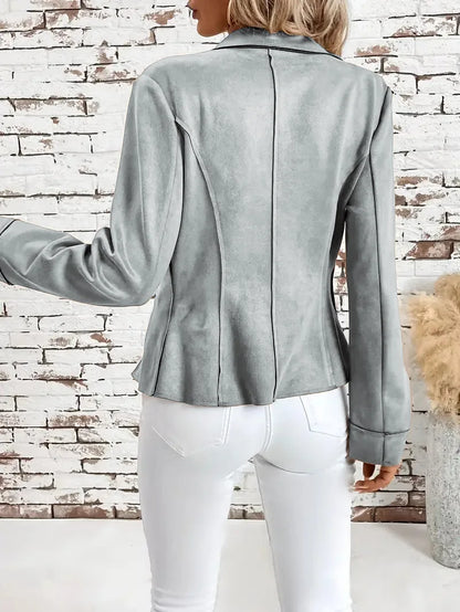 2025 mode Herbst Winter Neue Stil Modische Jacken Langarm Kerb Kragen Abnehmen Einfarbig Mantel Frauen Outer