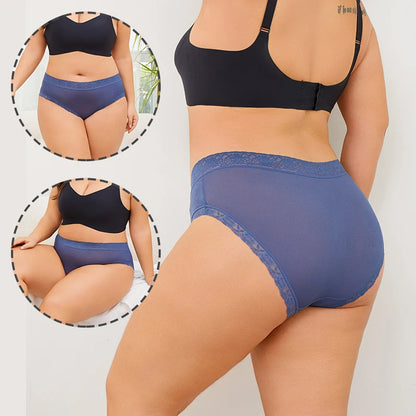 5Pcs Sexy Ice Silk Briefs Large Size Underwear 0XL-4XL Panty Women's Seamless Underwears 8 Solid Color Breathable Underpants.