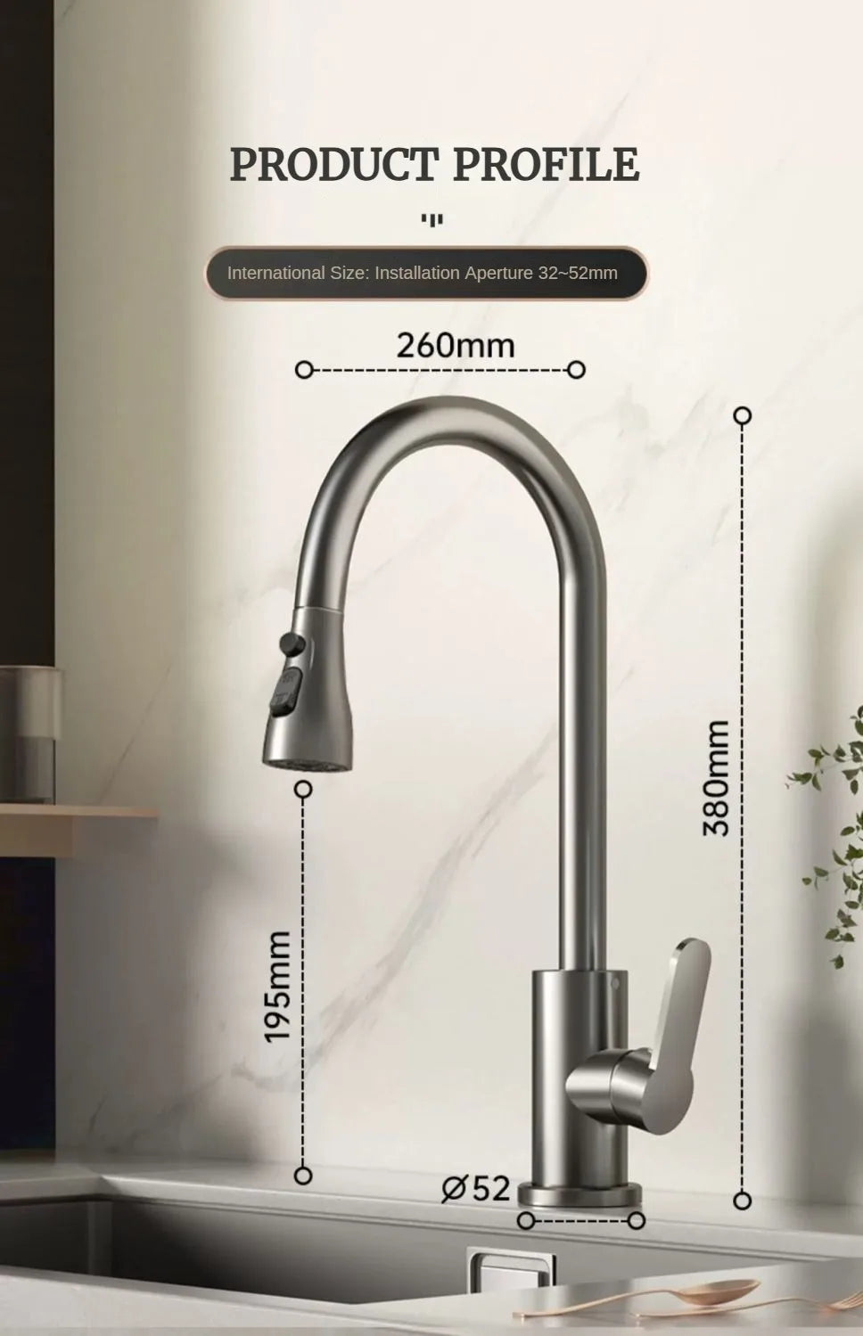 GEGVE New Mini 38cm Kitchen Faucet Removable Kitchen Sink Faucet Tap Tap Mixer Manual Israel Kitchen Tap Adapted To Israel Brass
