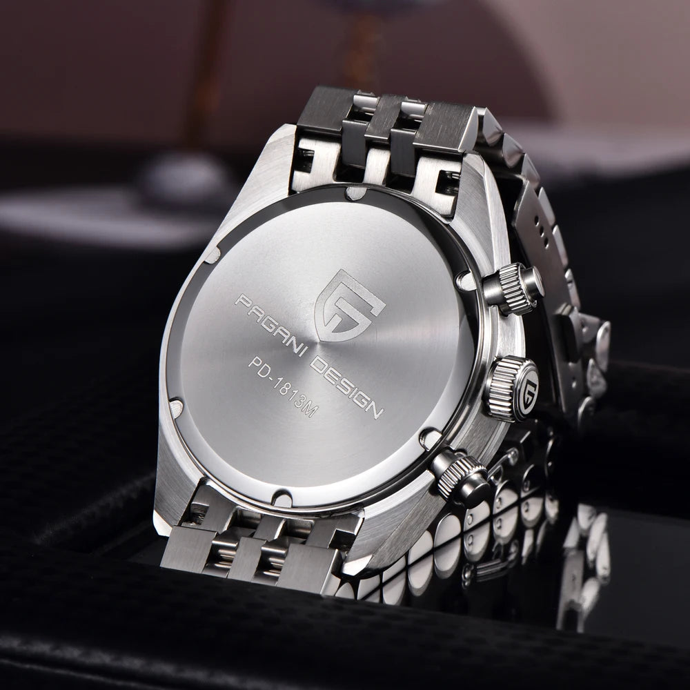 PAGANI DESIGN Men Watches New Pink BB Panda Dial Chronograph Fashion Luxury Quartz Watch For Men VK64 Movt Waterproof Watch 2025.