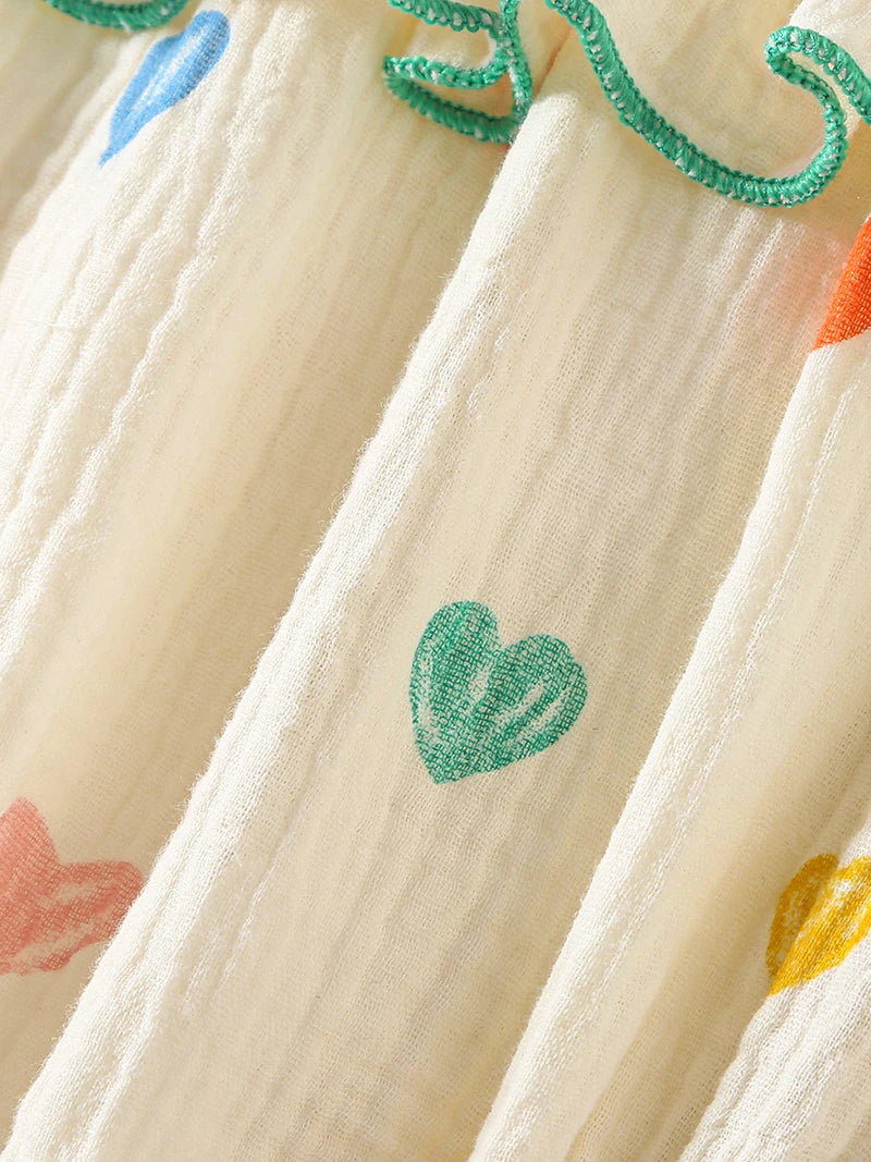 Sommer-Hosenträger-Body für Babys von 0–2 Jahren, herzbedruckt, einteilige Säuglingskleidung, ärmelloser Overall für Kleinkinder mit Hut.