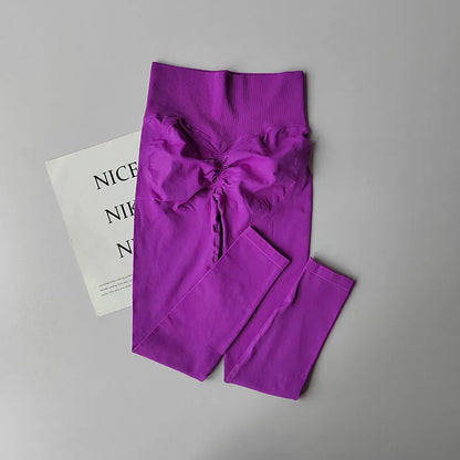 High Waist Belly-tightening Peach Buttocks Fitness Pants Unrestrained Cycling Pilates Skin-friendly High-elastic Yoga Leggings.