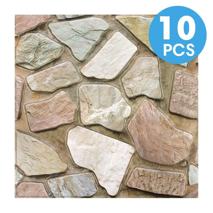 10/20 Pcs, 3D Faux Stone Peel and Stick Wall Panels, PVC Waterproof Wall Stickers ,Kitchen, Bathroom Wall Decoration, Backsplash