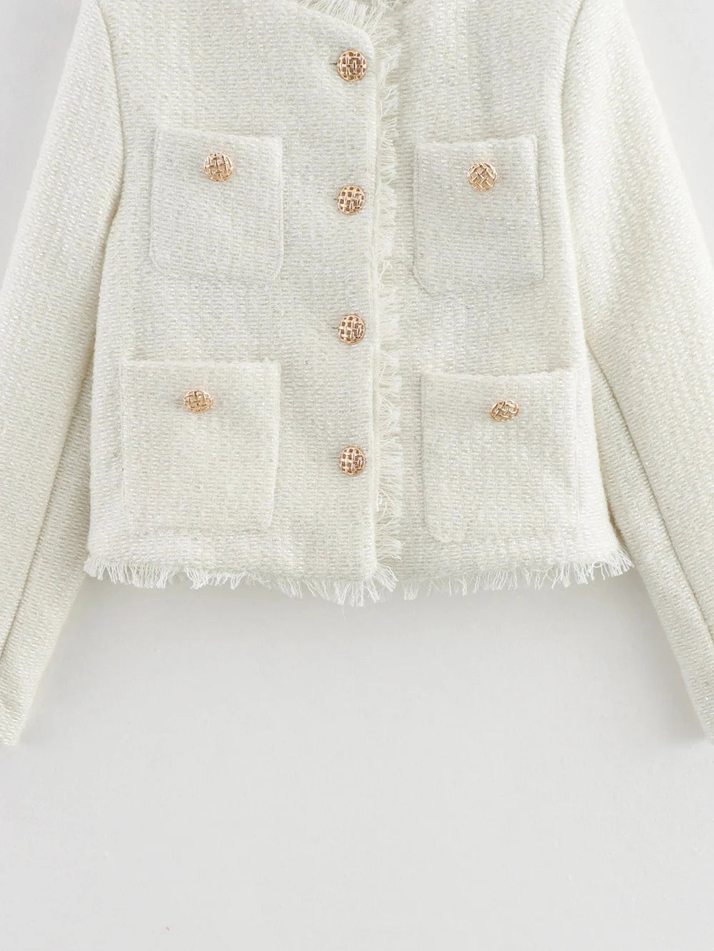 Women's Autumn and Winter Long Sleeve Short Jacket Fashion Solid Colour Front Pocket Button Jacket Elegant Casual Jacket.