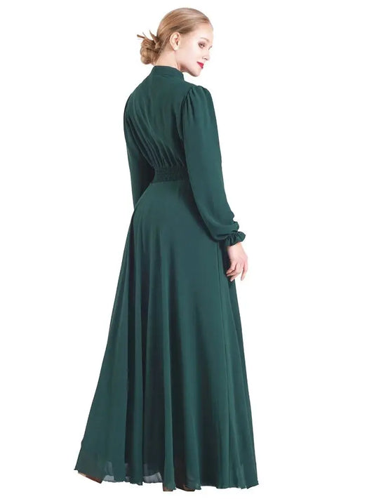 Ramadan Green Chiffon Abaya Damen Dubai Luxury Islam Muslim Dresses For Women Kebaya Kaftan Robe Musulmane Caftan Marocain Femme.