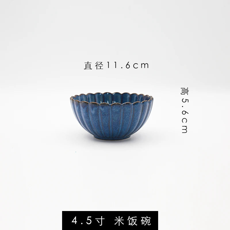 Retro Household Ceramic Tableware Kiln Variable Glaze Western Plate Creative Long Plate Main Dish Dinner Plate Kitchen Supplies.