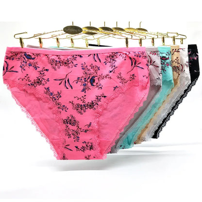 Underwear Women Panties Cotton Mid Rise Butterfly Soft Sexy Briefs Ladies Knickers Plus Size for Women 3 Pcs/lot