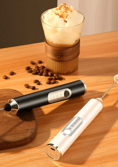 High Quality Electric Milk Frother Foam Maker Handheld USB Rechargeable Foamer High Speeds Drink Mixer Coffee Frothing Wand.
