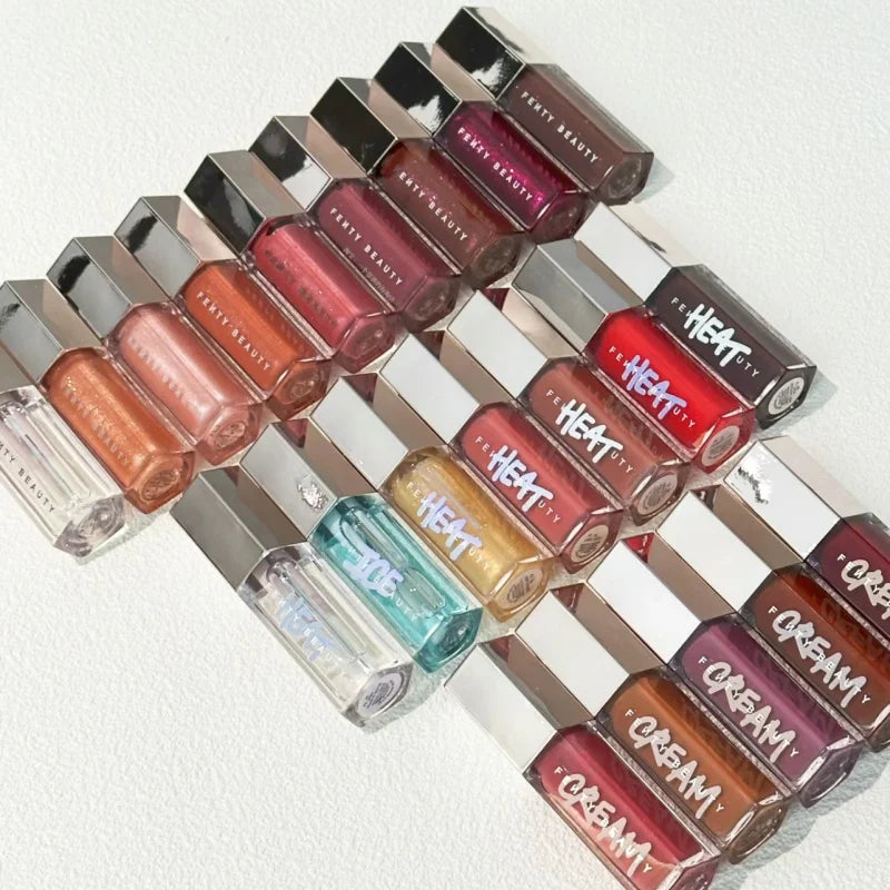 Fenty Beauty Gloss Bomb Lip Glaze Multi-color Moisten Shine Glitter Lip Plumper Makeup Beginner Liquid Lipstick Makeup Cosmetics.