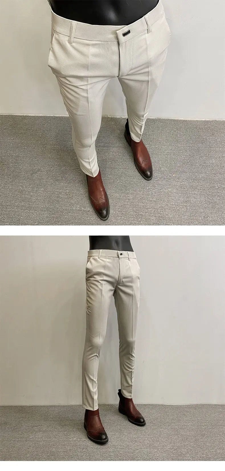 Men Suit Pants Formal Trousers Pantalone Hombre Stretch Slim Solid Color Casual Dress Full Length Pants Fashion New Men Clothing.