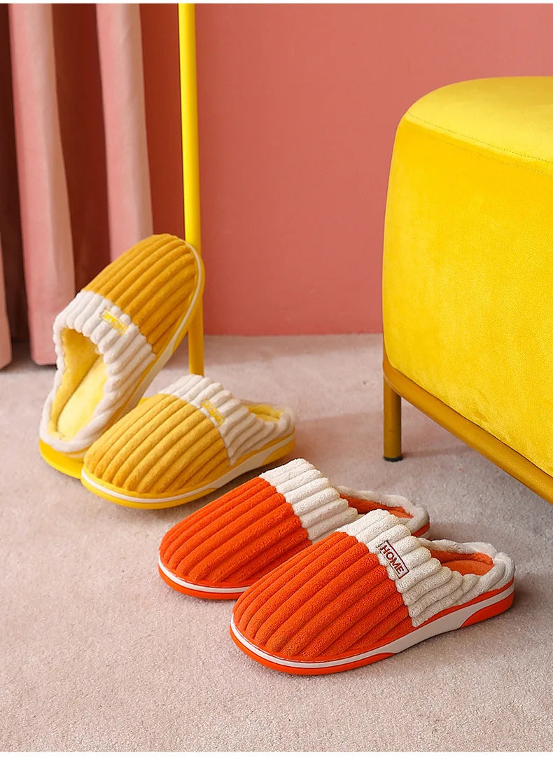 Shevalues Women's Fuzzy House Slippers Winter Warm Plush Indoor Non-slip Bedroom Slides Men Soft Comfort Fur Fluffy Cotton Shoes.