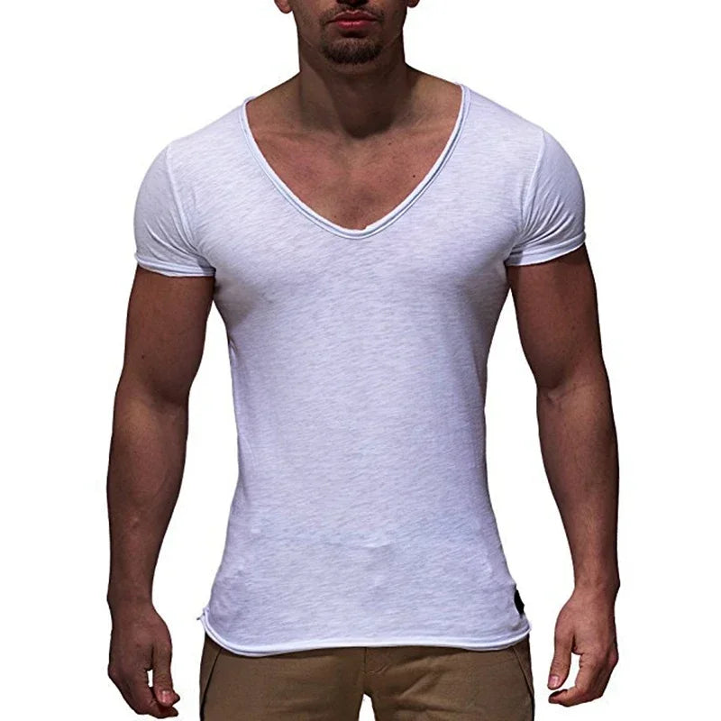 MRMT 2025 Brand New Men's T Shirt Fashion Chicken Heart V Collar Recreation T-shirt for Male Short-sleeved Man Tops T-shirt Tees.