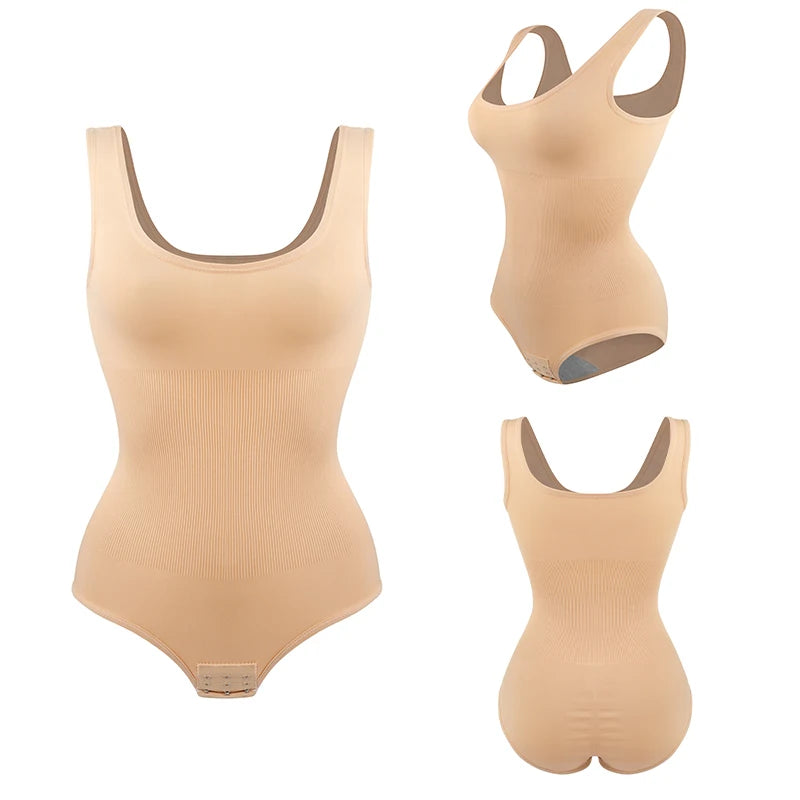 Bodysuit Women Shapewear Tummy Control Butt Lifter Body Shaper Smooth Invisible Under Dress Slimming Underwear Low Neck Jumpsuit