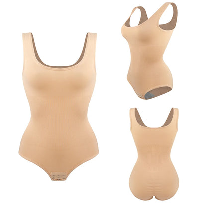 Bodysuit Women Shapewear Tummy Control Butt Lifter Body Shaper Smooth Invisible Under Dress Slimming Underwear Low Neck Jumpsuit