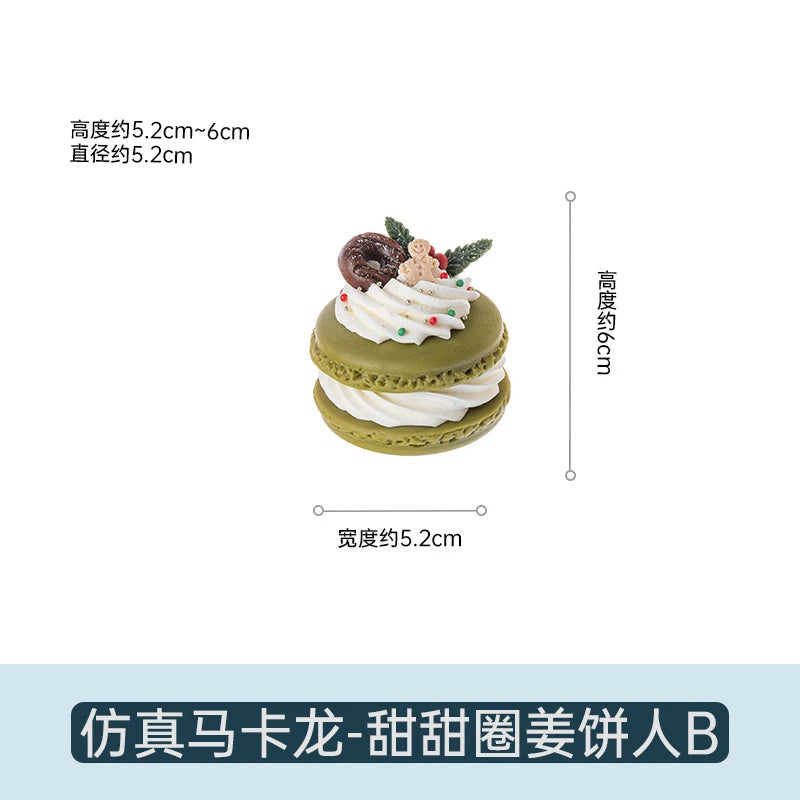 Gefälschte Kuchen Simulation Weihnachten Macaron Kuchen Modell Künstliche Desserts Ornamente Weihnachten Party Fenster Display Fotografie Requisiten.