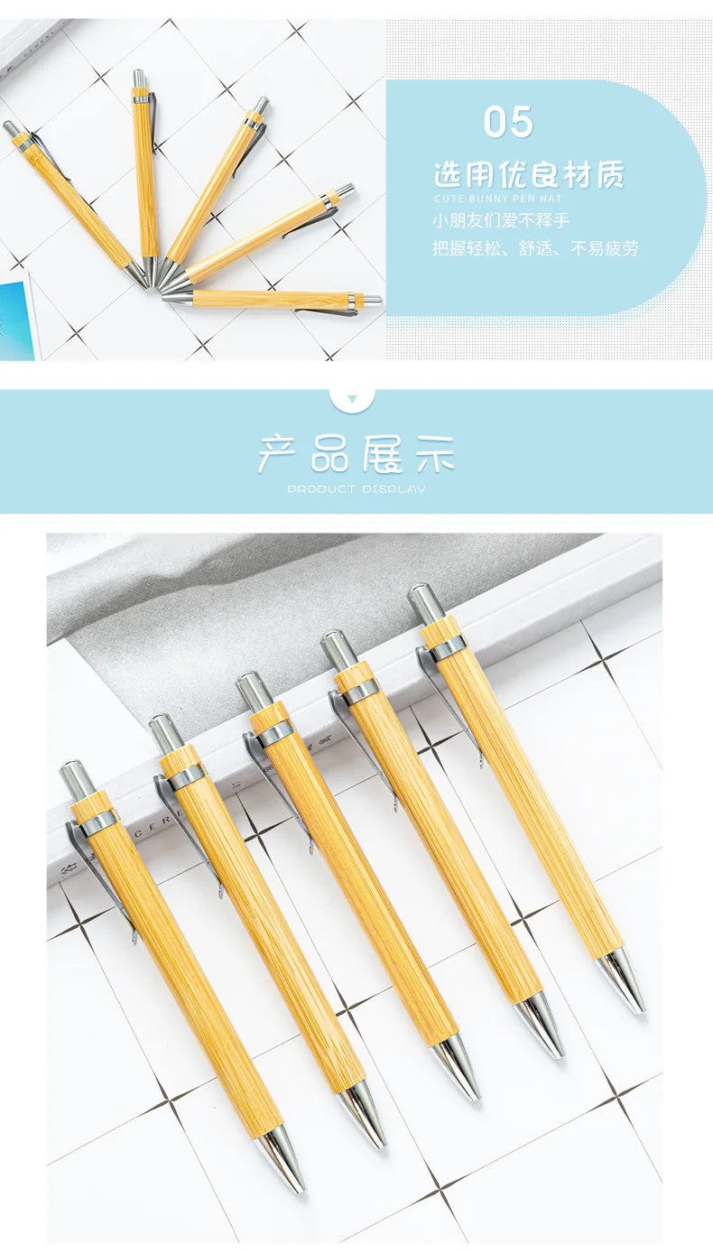 30 Stück Kugelschreiber aus Bambusholz, 1,0 mm Spitze, für Büro, Schule, Schreibwaren, Business, Unterschrift, Kugelschreiber, Bambusstift.