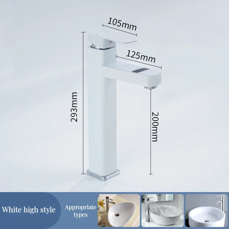 Digital Basin Faucets Smart Bathroom Faucet Shower Room Taps Water Temperature LED Black White Sink Tap Rotating Stainless Steel