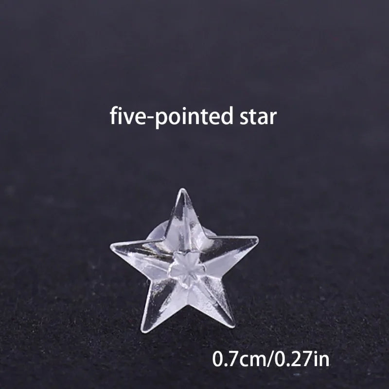 2/100Pcs Mini Resin Ear Studs for Women Anti-allergy Prevent Allergy Transparent Girls Invisible Cute Earring Piercing Jewelry.