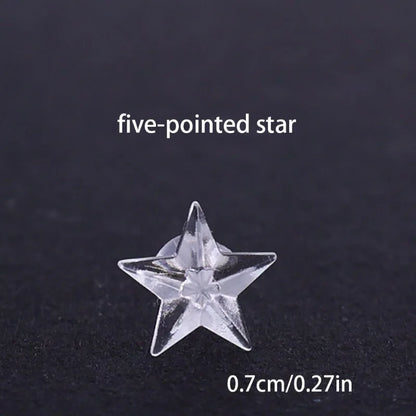 2/100Pcs Mini Resin Ear Studs for Women Anti-allergy Prevent Allergy Transparent Girls Invisible Cute Earring Piercing Jewelry.