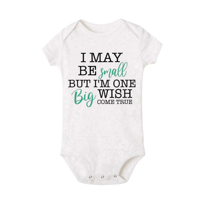 I May Be Amall But I'm One Big Wish Come Ture Baby Strampler Neugeborenen Body Kurzarm Overall IVF Success NICU Babykleidung