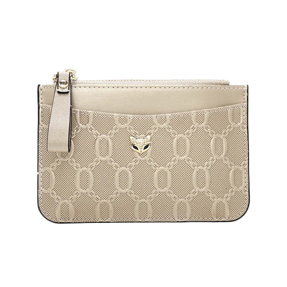 FOXER Split Leather Women's Card Holder Wallet Fashion Anti-theft Thin Wallet Mini Clutch Bag Ladies Short Coin Wallet Purse