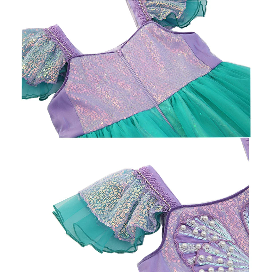 Disney Kleine Meerjungfrau Prinzessin Kleid Kinder Phantasie Karneval Cosplay Kostüm Geburtstag Hochzeit Party Kleidung Halloween Kostüm