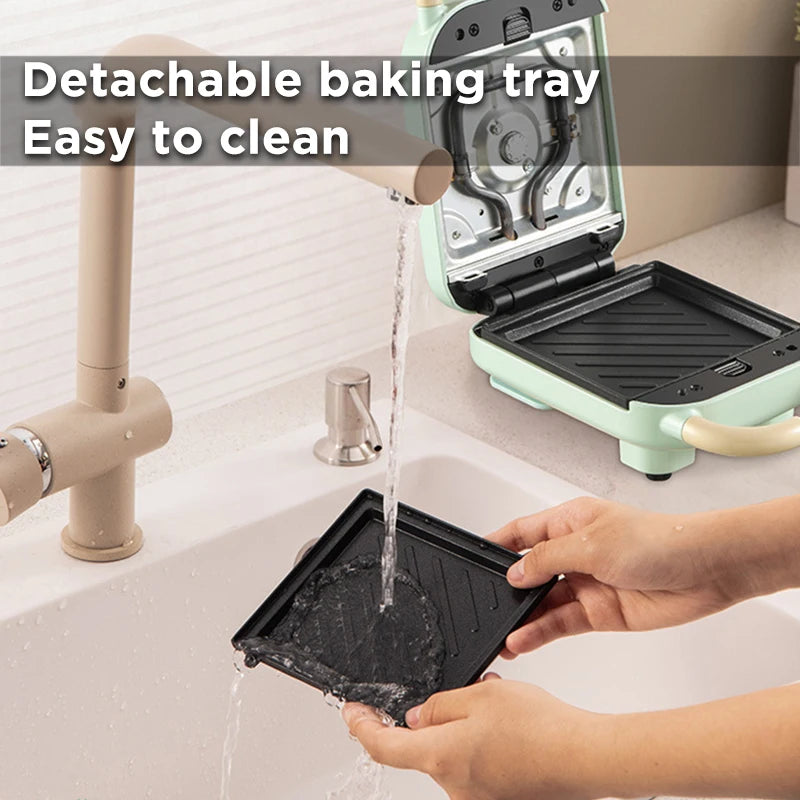 Mini Sandwich Machine Breakfast Maker Multi Cookers Toasters Electric Ovens Hot Plates Bread Pancake Waffle Donuts.