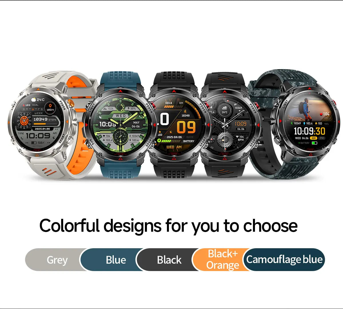 2025 New Military T-Rex 3 GPS Sports SmartWatch Compass Altimeter IP69K Waterproof Battery Call heart rate Fitness Bracelet Men