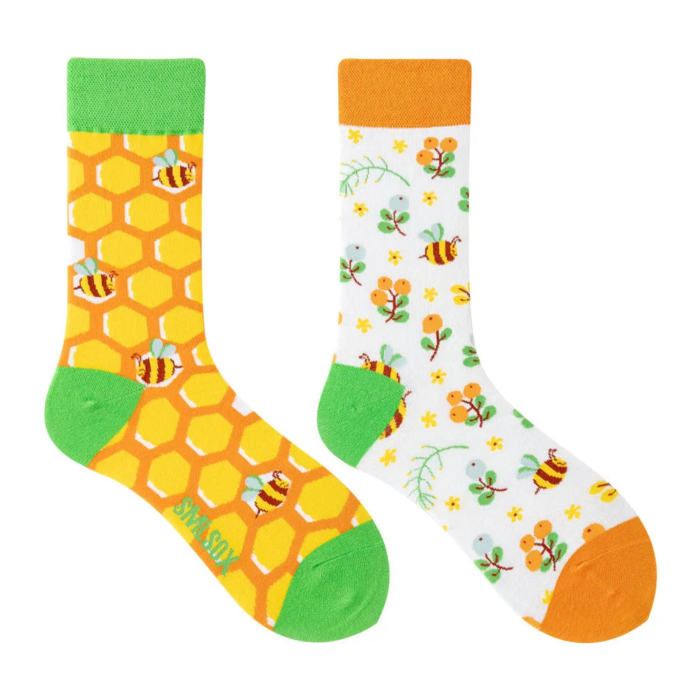 1 Pair Man Women Sock Original AB Tide Socks Colorful Cat Dog Koala Cow Cotton Socks Four Seasons Unisex Medium tube Socks Gift